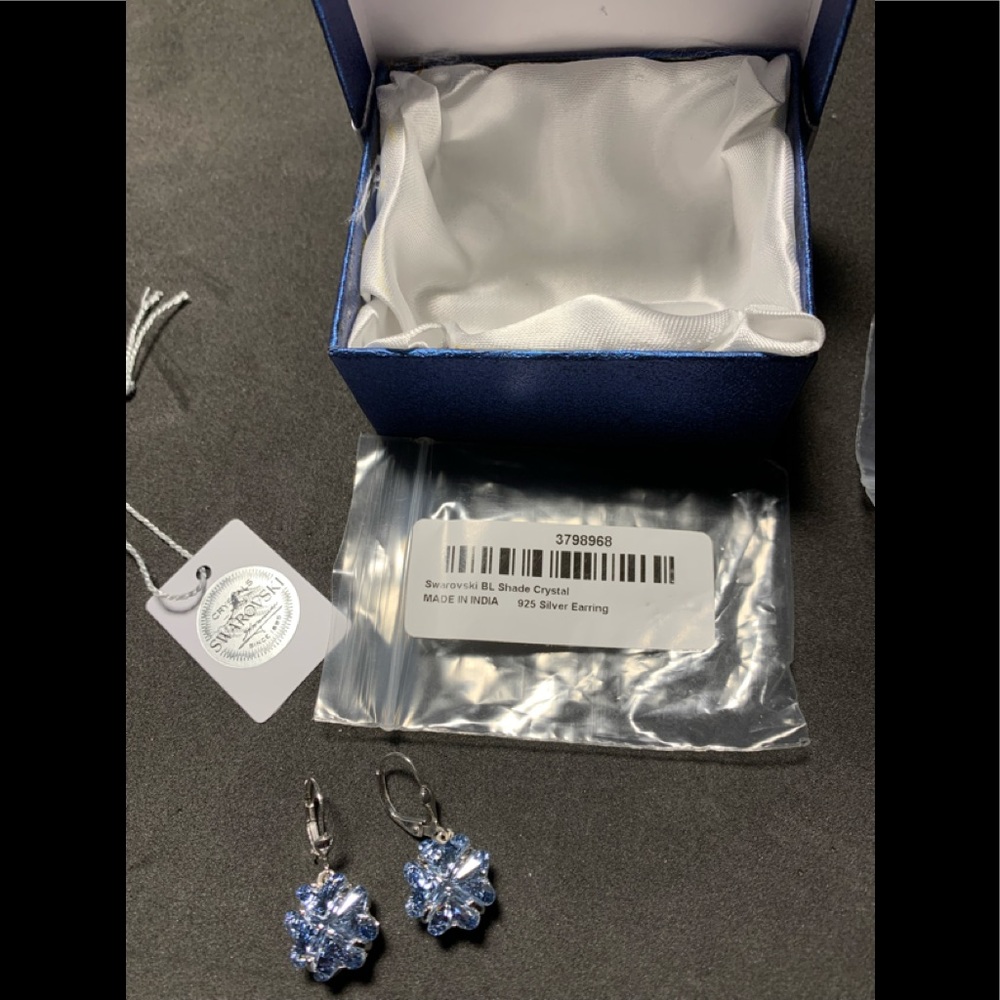 SWAROVSKI Blue Shade Crystal Earrings - Picture 10 of 10